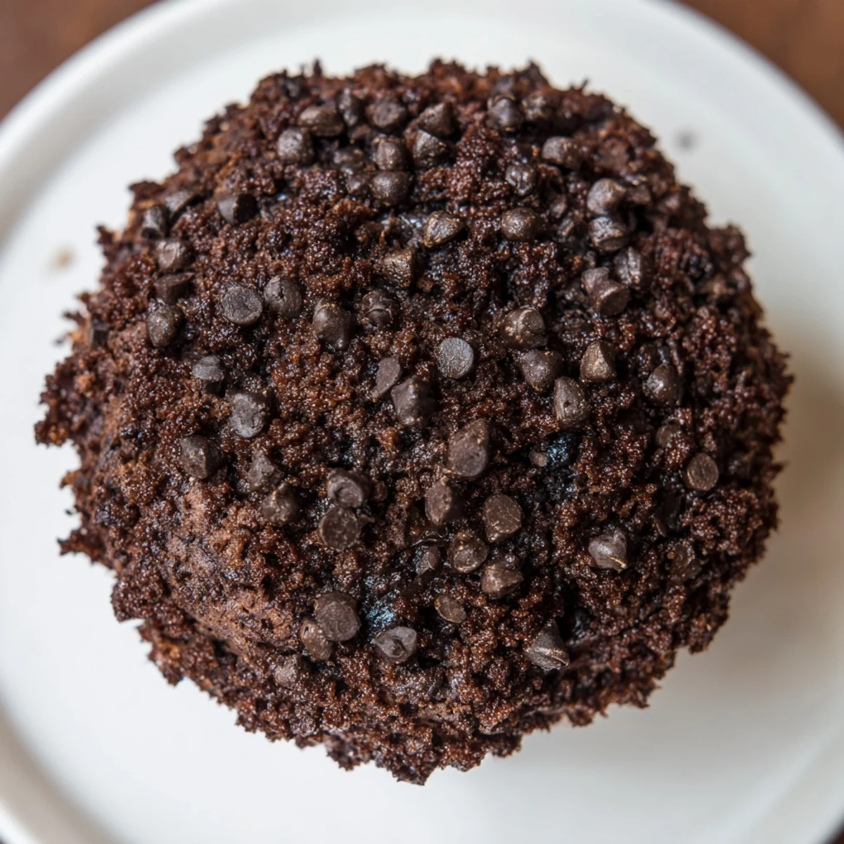 Freshly baked Chocolate Muffin Tops served warm beside a glass of cold milk for dipping.