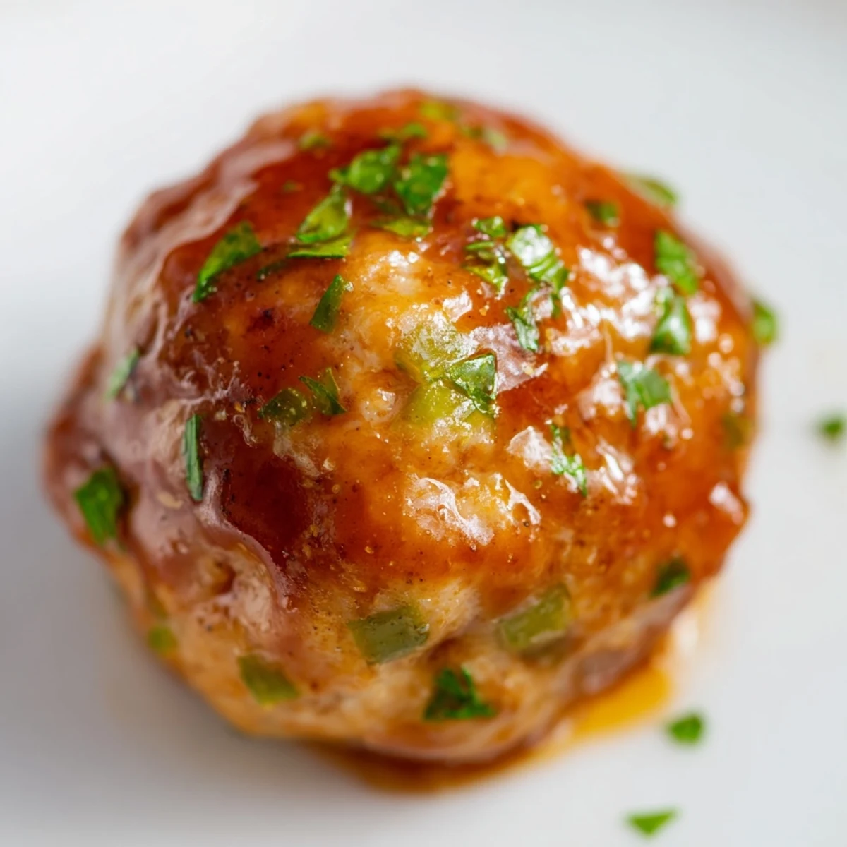Close-up of glazed turkey appetizer meatballs on a wooden serving board, highlighting the glossy barbecue honey coating and tender texture, ideal for a casual game-day snack.