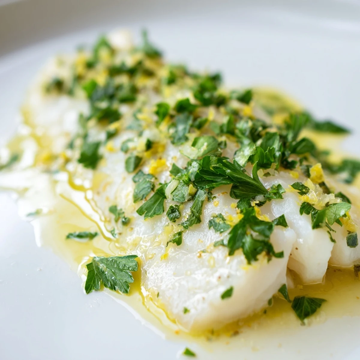 Tender, golden-brown baked cod with garlic butter sauce and chopped parsley, perfect alongside steamed vegetables.  