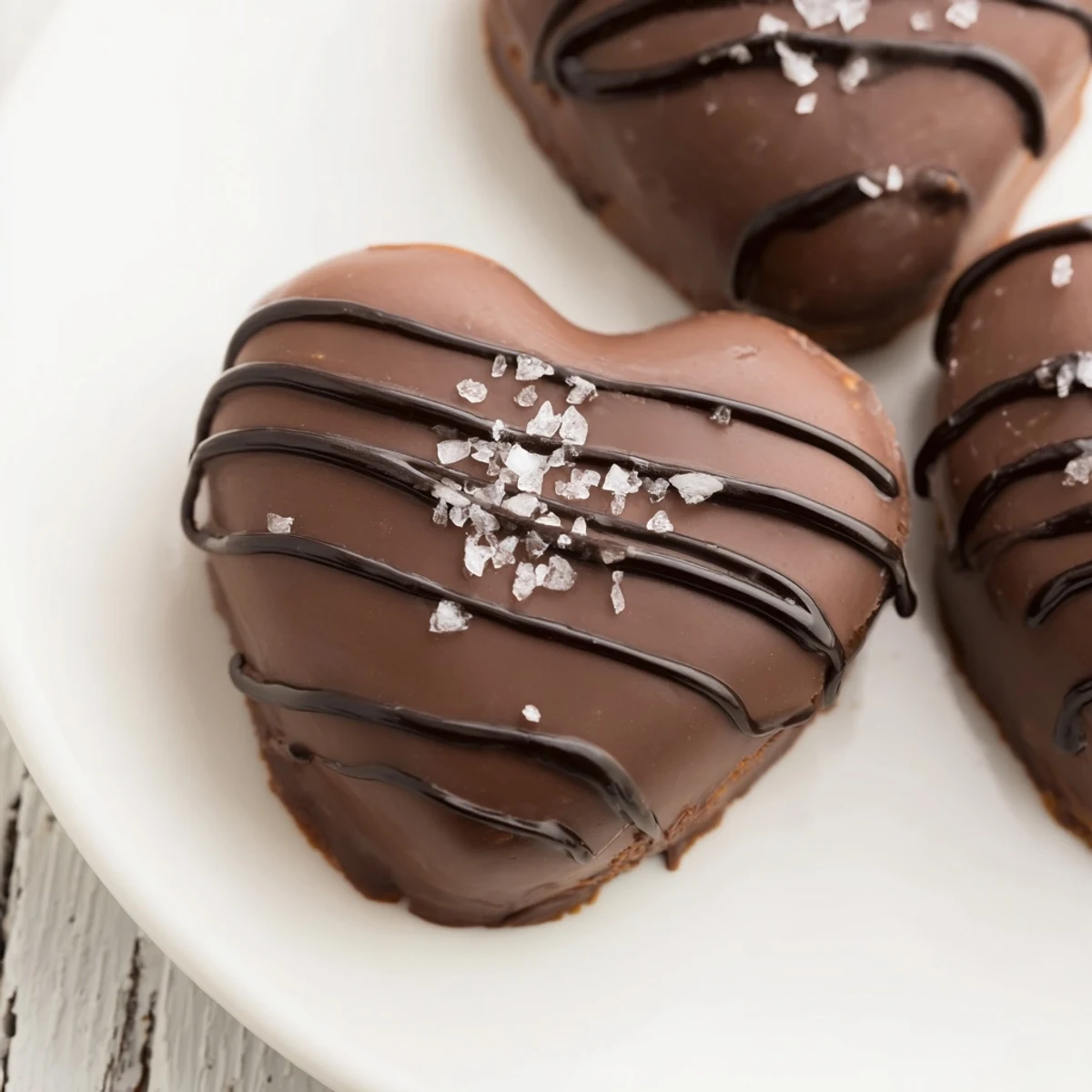 Decadent chocolate hearts filled with creamy peanut butter, perfect for special occasions or as a delightful homemade treat.