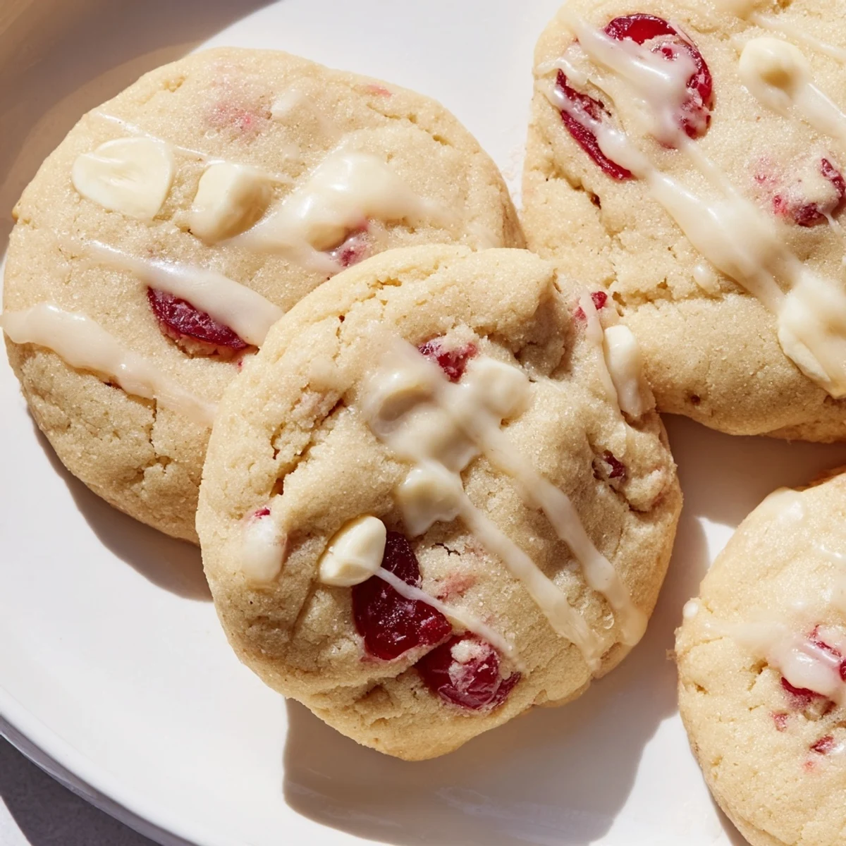 Freshly baked Irresistible Maraschino Cherry Cookies drizzled with glaze and served with milk.