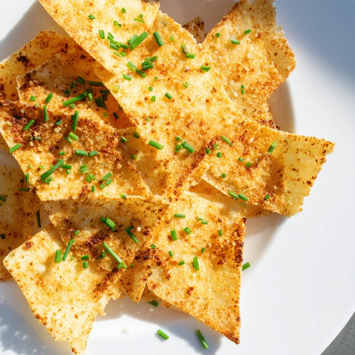 A serving bowl filled with crunchy high protein cottage cheese chips ready for snacking