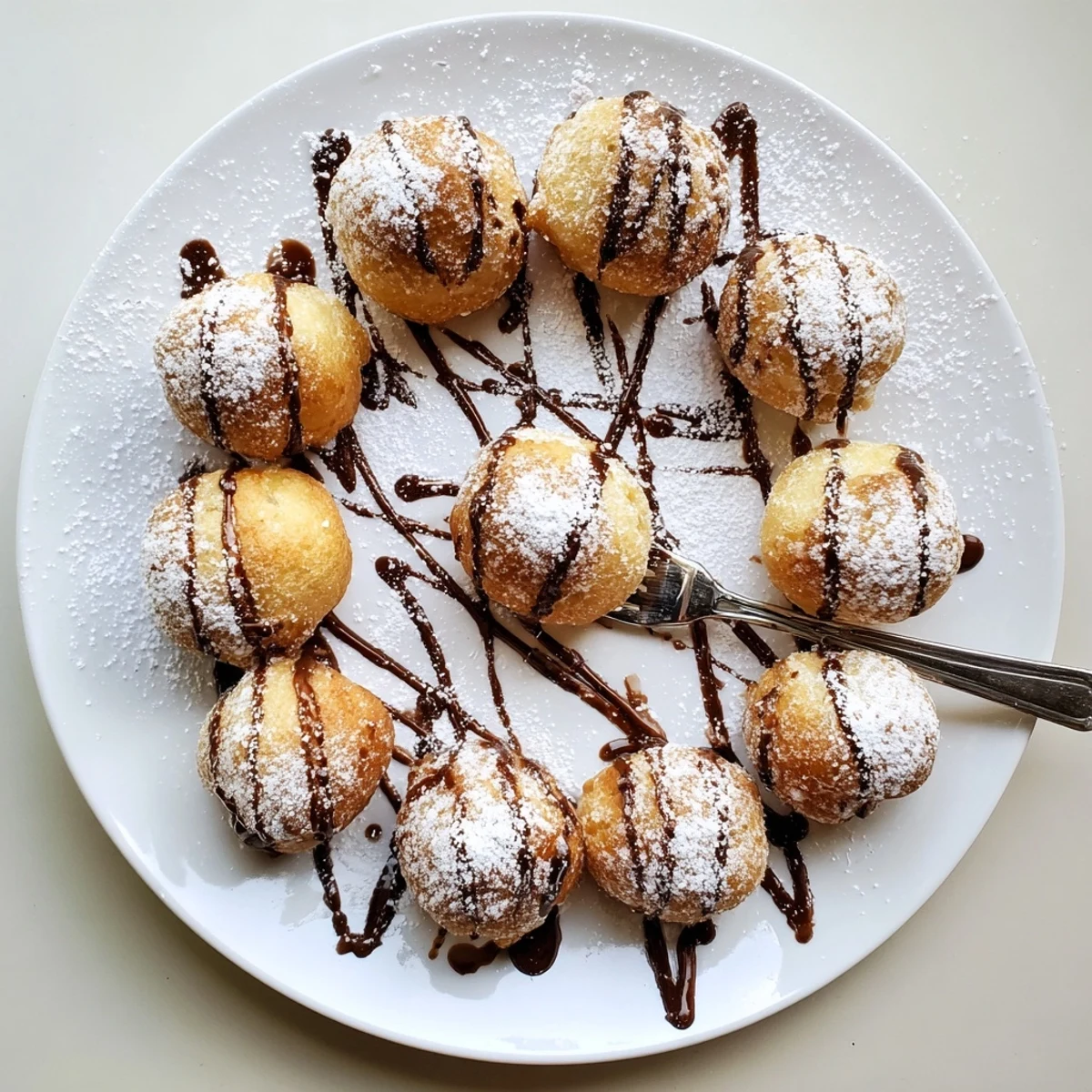 Golden deep fried marshmallows with crispy coating and gooey melted center served on white plate