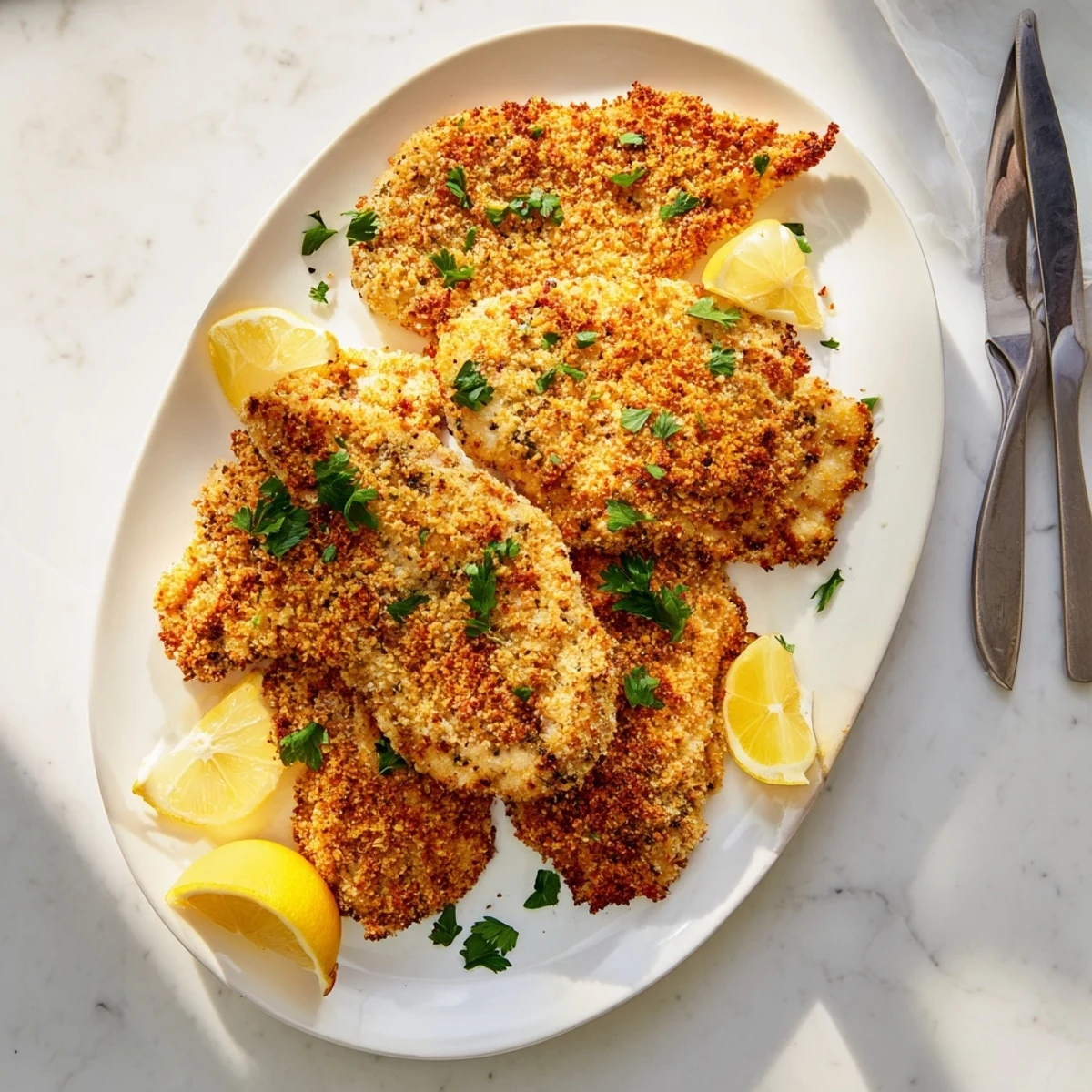Flaky white fish coated in seasoned breadcrumbs and cooked to golden crispiness in air fryer