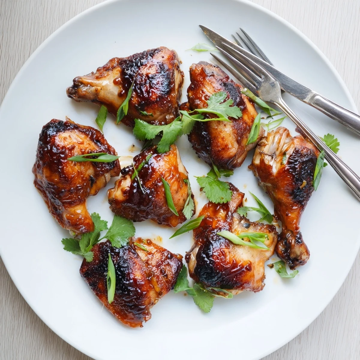 Ina Gartens Indonesian Ginger Chicken thighs roasted until deeply caramelized with honey soy ginger marinade