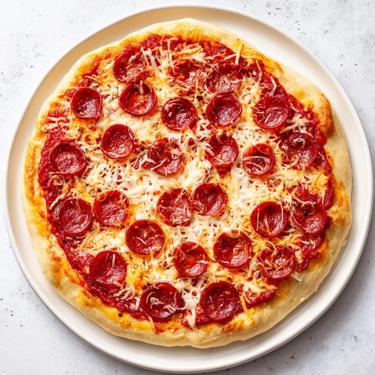 Golden Authentic Pizza Hut Pan Pizza with bubbly melted cheese and crispy pepperoni slices