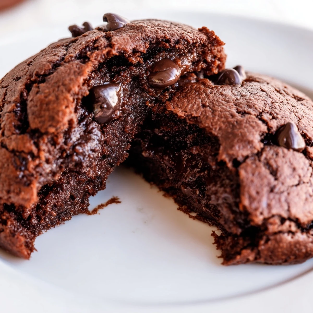Fudgy brownie cookies stuffed with cookie dough displayed on rustic parchment paper
