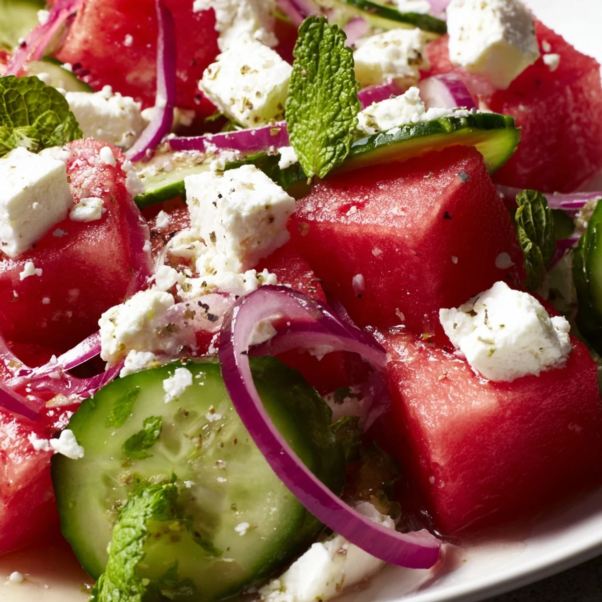 Watermelon Feta Mint Salad