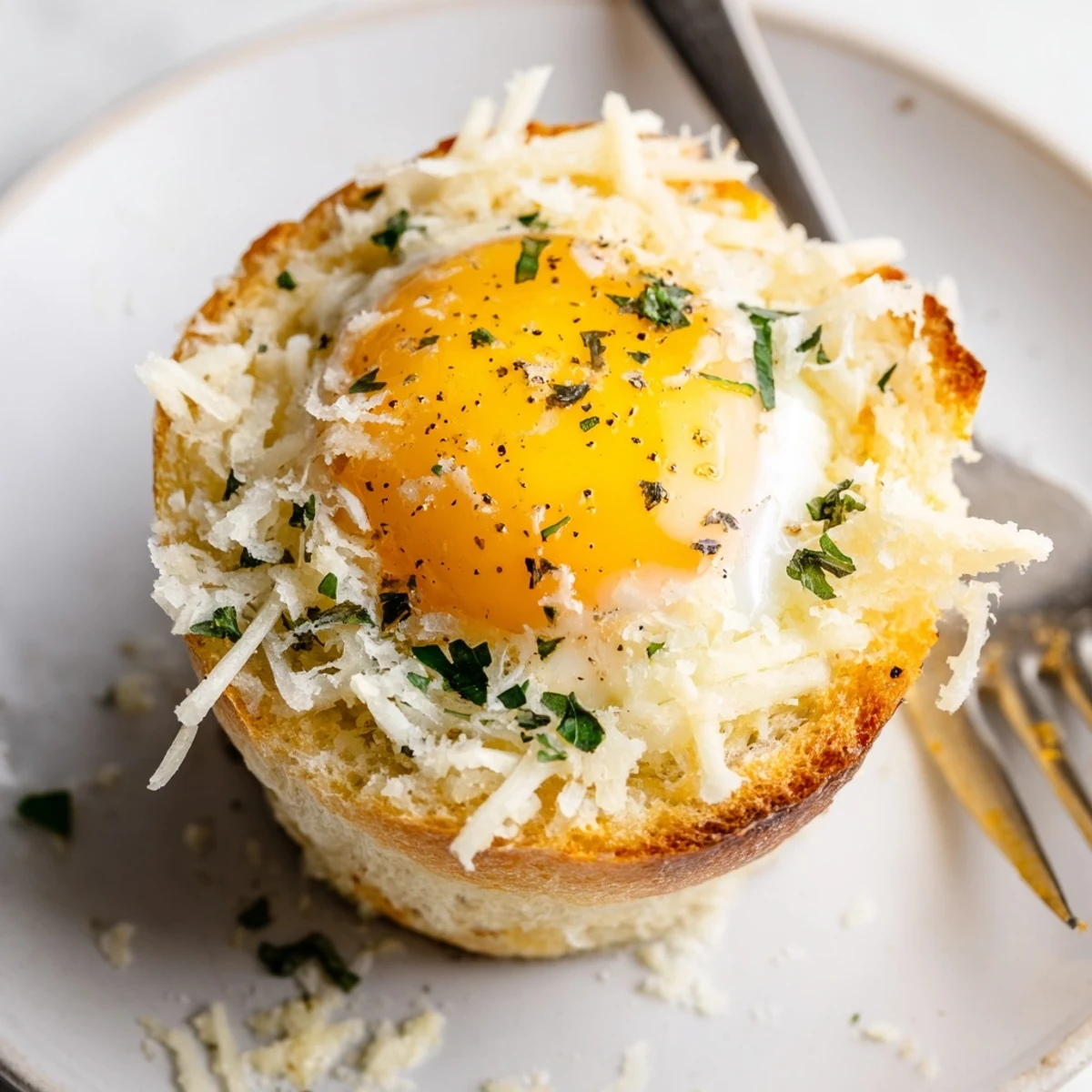Lazy Garlic Bread Egg Cups with golden baked yolks, buttery garlic aroma  