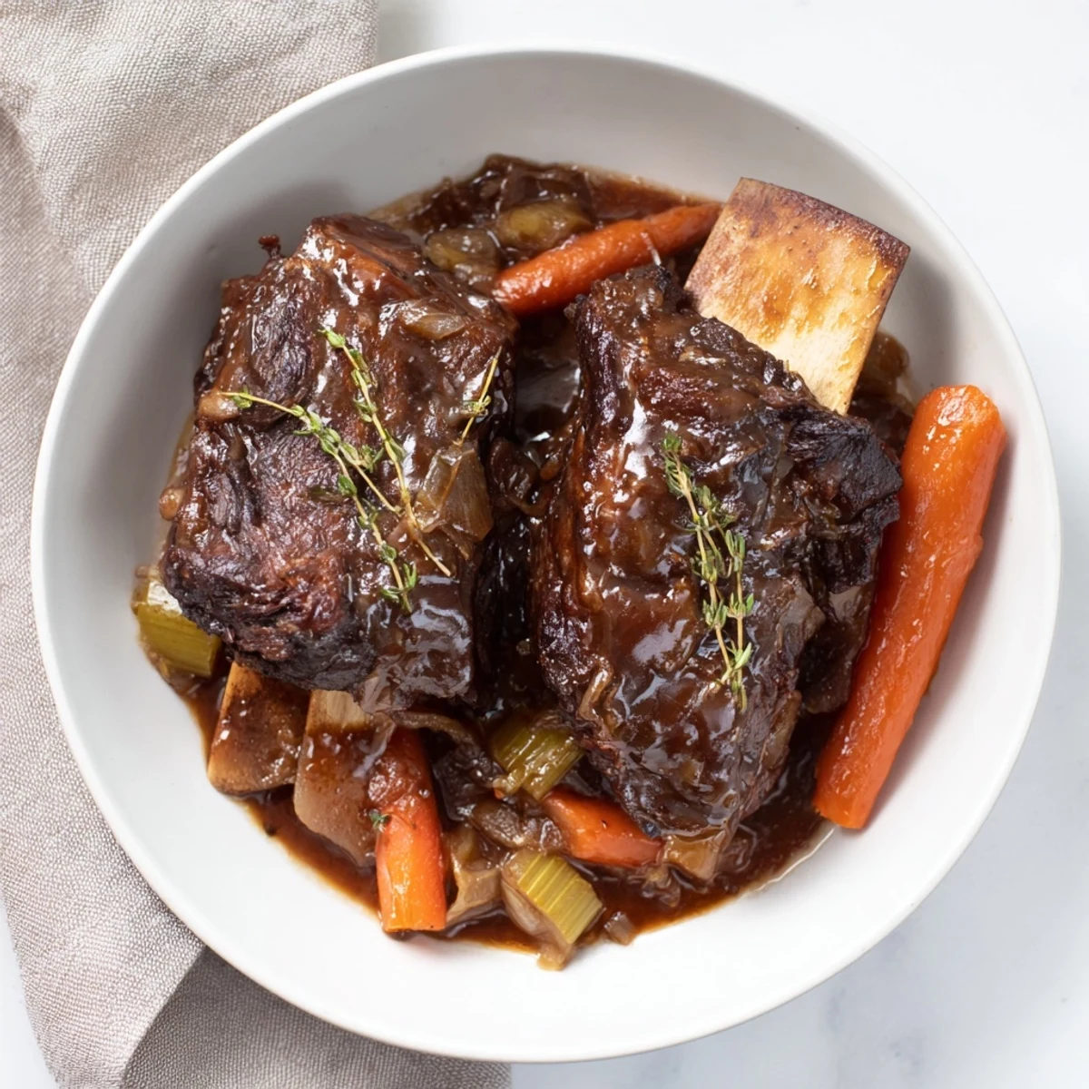 Slow Cooker Beef Short Ribs falling off the bone, served over mashed potatoes