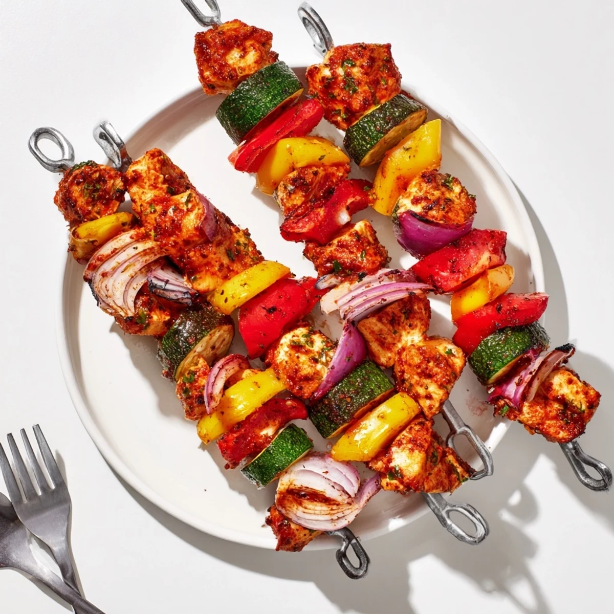 Sizzling skewers: Chicken Kabobs On The Grill with smoky char and vibrant vegetables