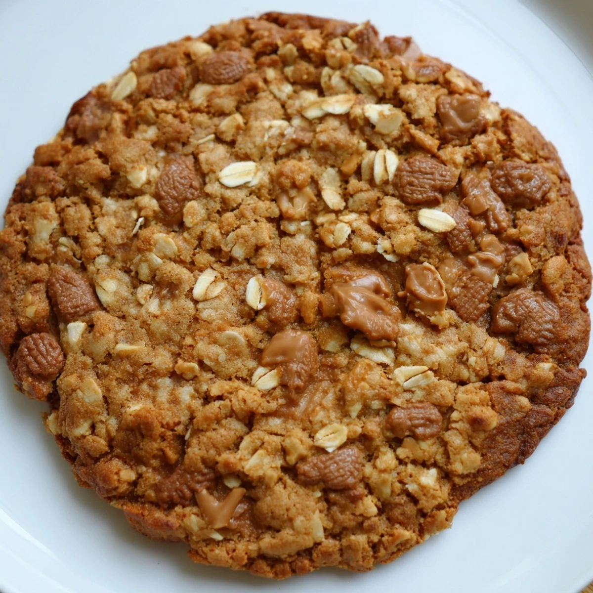 Homemade Biscoff oatmeal Lotus cookies featuring chopped cookie pieces on a rustic wooden board