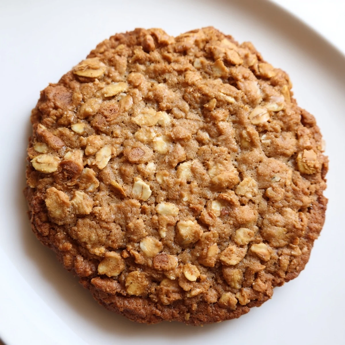 Chewy caramel-spiced Biscoff oatmeal Lotus cookies fresh from the oven with visible oats