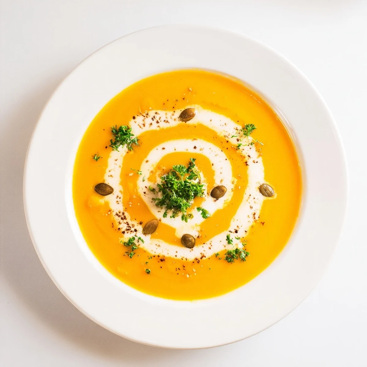 Velvety Carrot Soup steaming, seasoned with cumin and butter, bread nearby