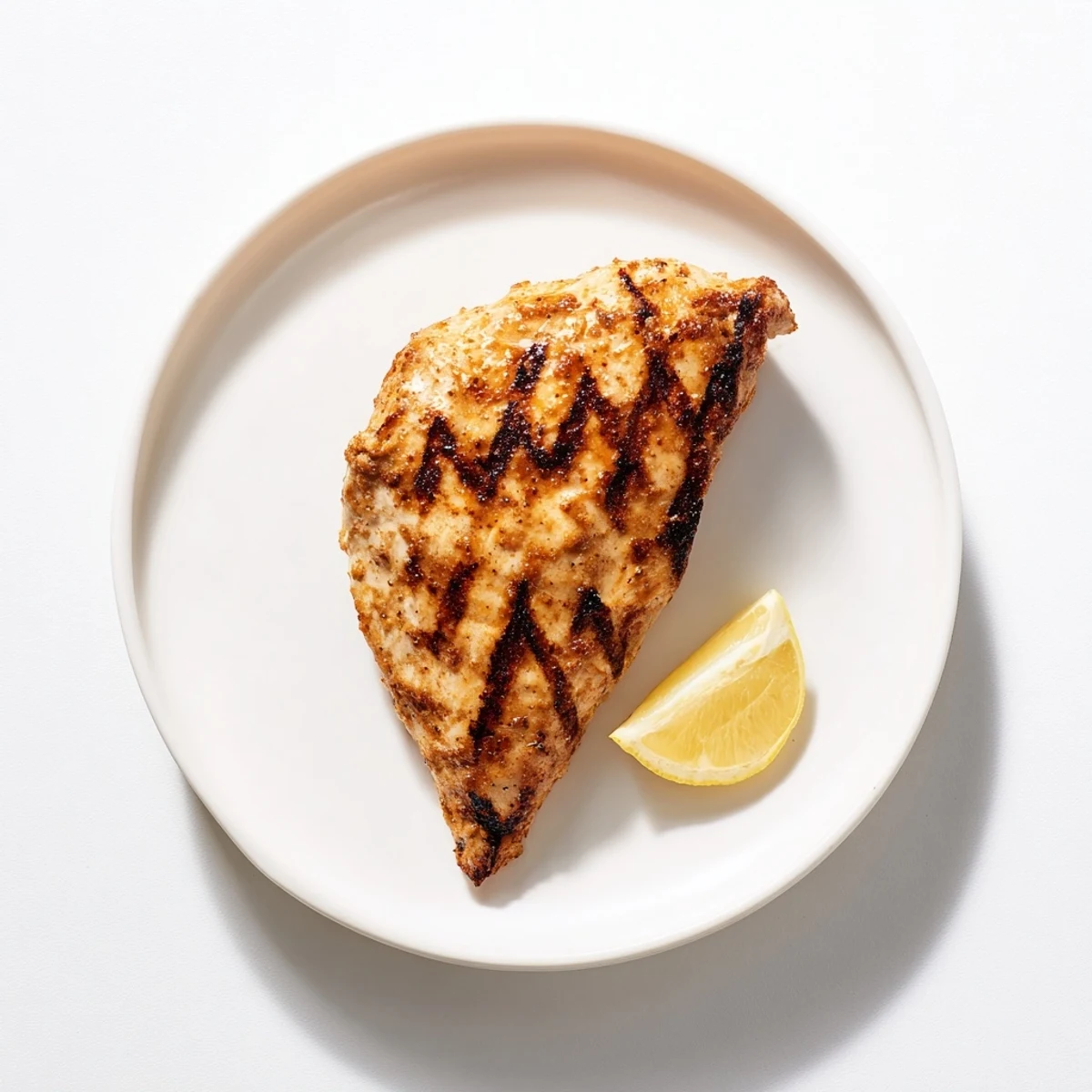 Savory sweet Maple Dijon Grilled Chicken slices arranged on a rustic wooden board with lemon wedges
